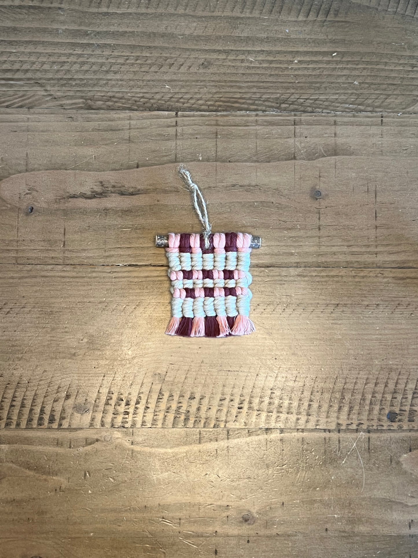 Pink Christmas! Macrame Ornament