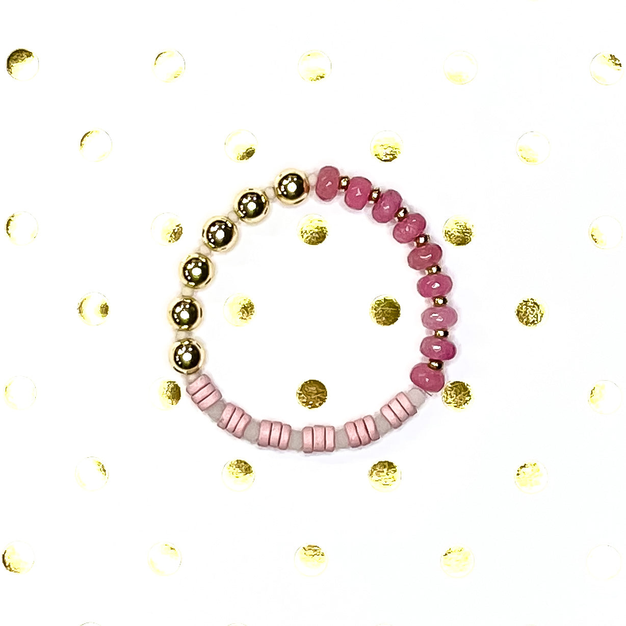 Raise Your Glass | Pink and Gold Mix and Match Stretch Bracelet Stacker