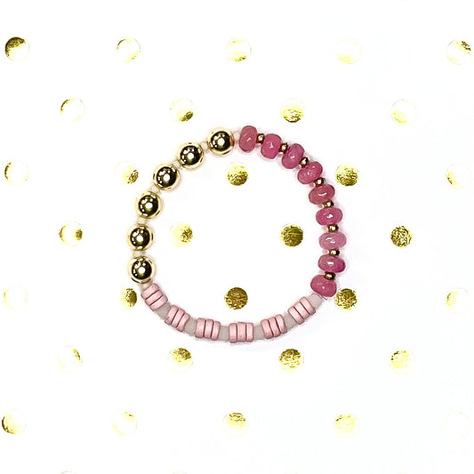 Raise Your Glass | Pink and Gold Mix and Match Stretch Bracelet Stacker