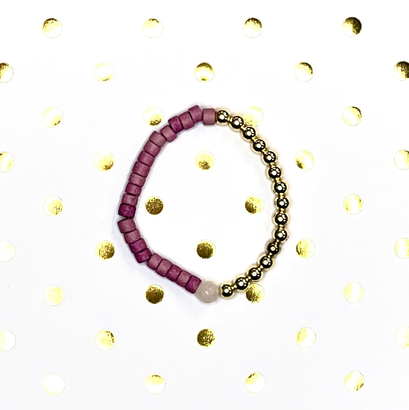 Leave Me Alone | Pink and Gold Mix and Match Stretch Bracelet Stacker