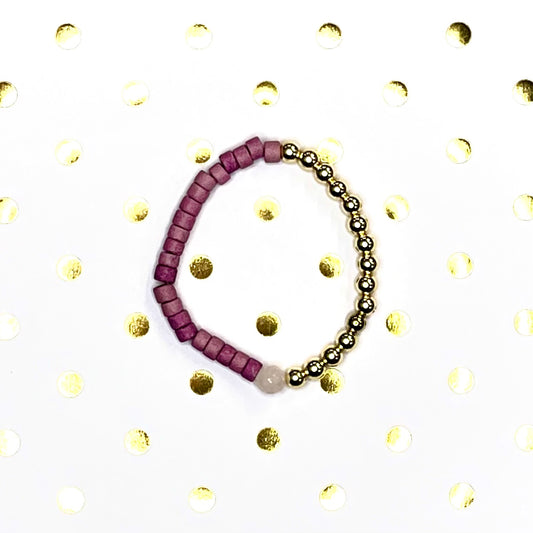 Leave Me Alone | Pink and Gold Mix and Match Stretch Bracelet Stacker