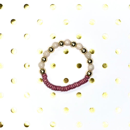 What About Us | Pink and Gold Mix and Match Stretch Bracelet Stacker