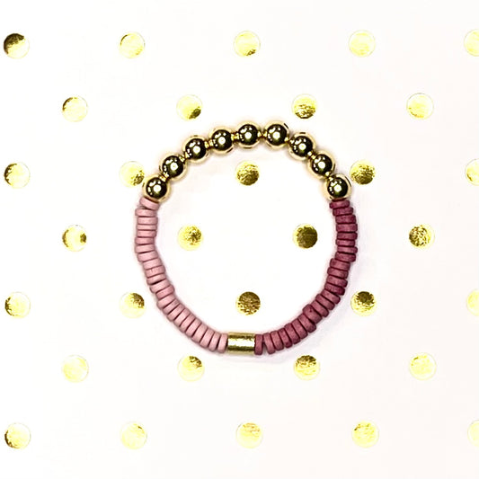 Wild Hearts | Pink and Gold Mix and Match Stretch Bracelet Stacker