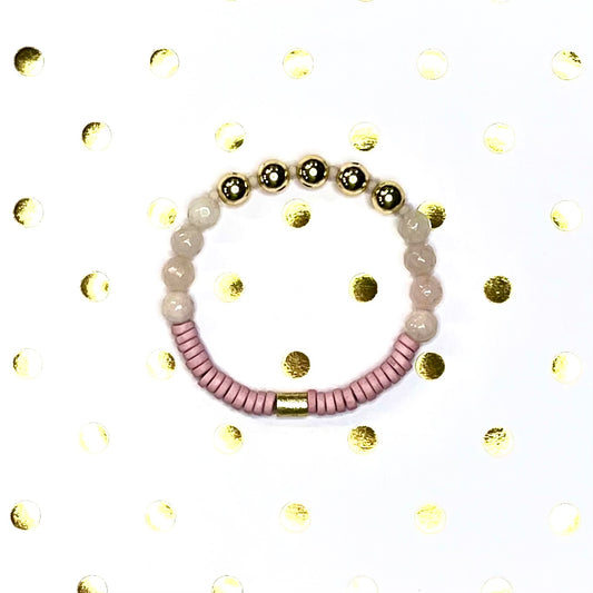 Love Me Anyway | Pink and Gold Mix and Match Stretch Bracelet Stacker