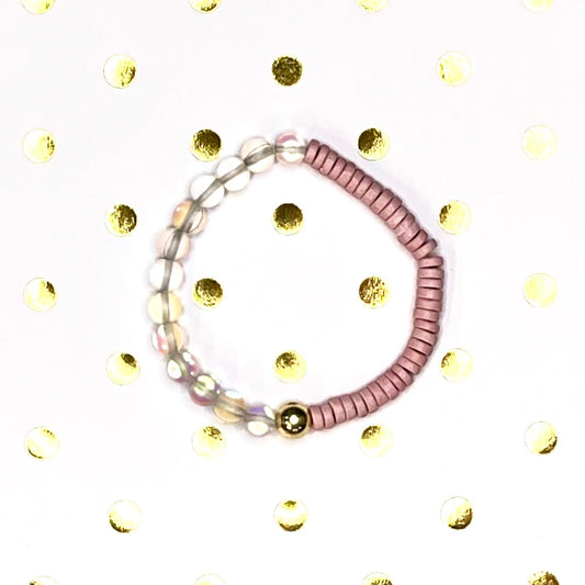 So What | Pink and Gold Mix and Match Stretch Bracelet Stacker