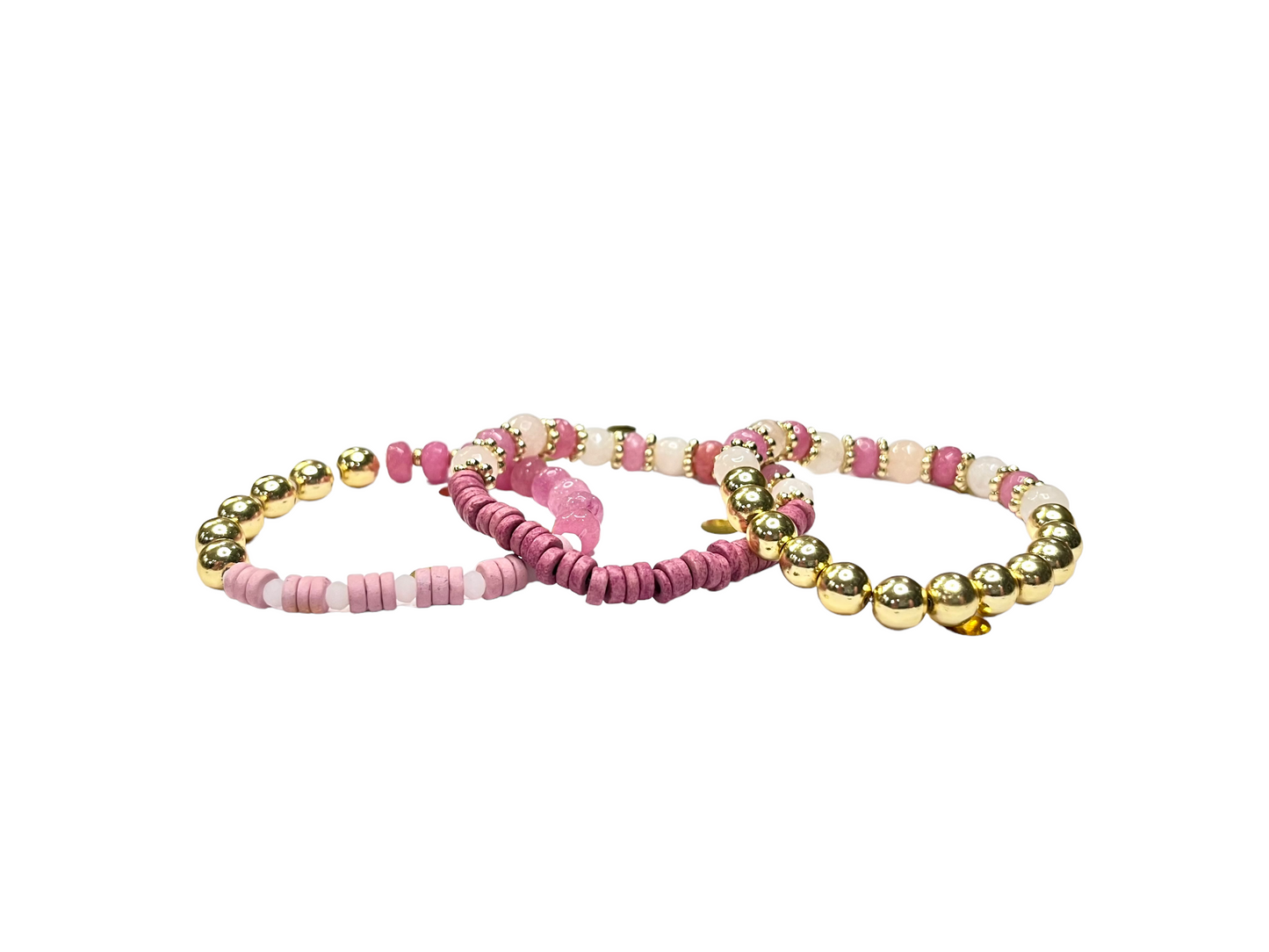 Glitter In The Air | Pink and Gold Mix and Match Stretch Bracelet Stacker