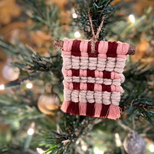 Pink Christmas! Macrame Ornament