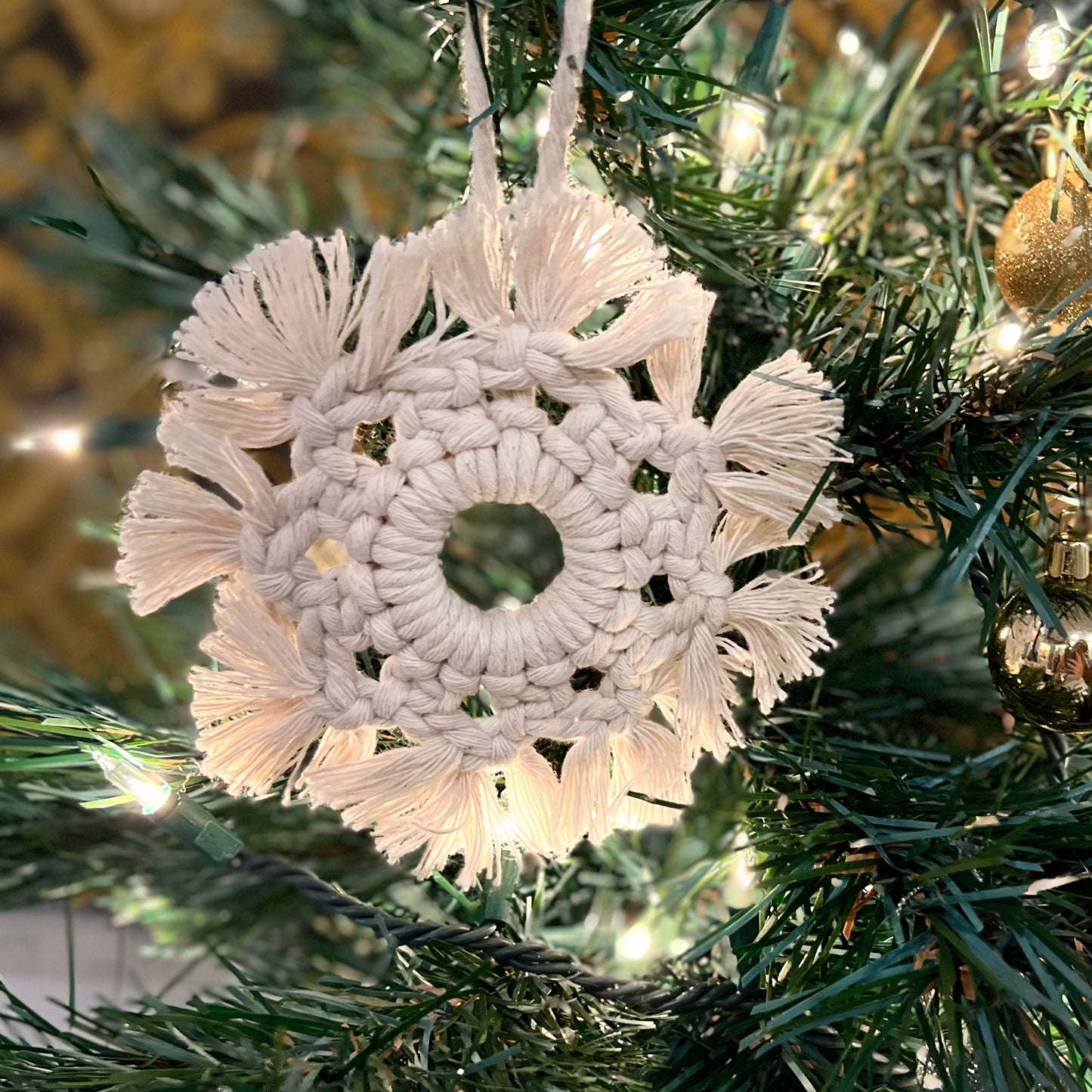 Macrame Snowflake Ornament
