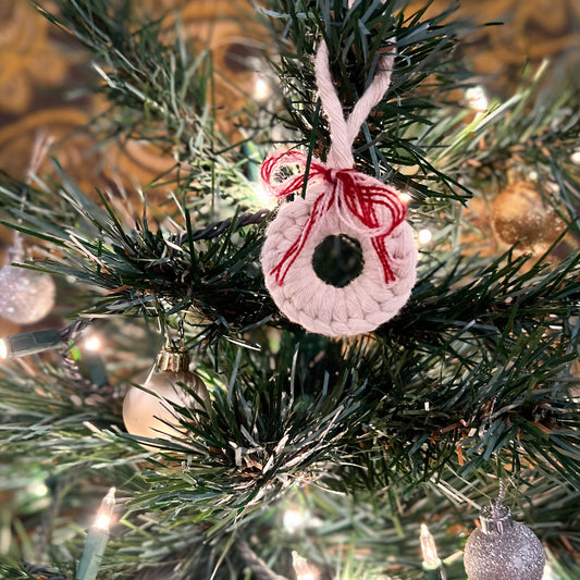 Pink Christmas! Macrame Ornament