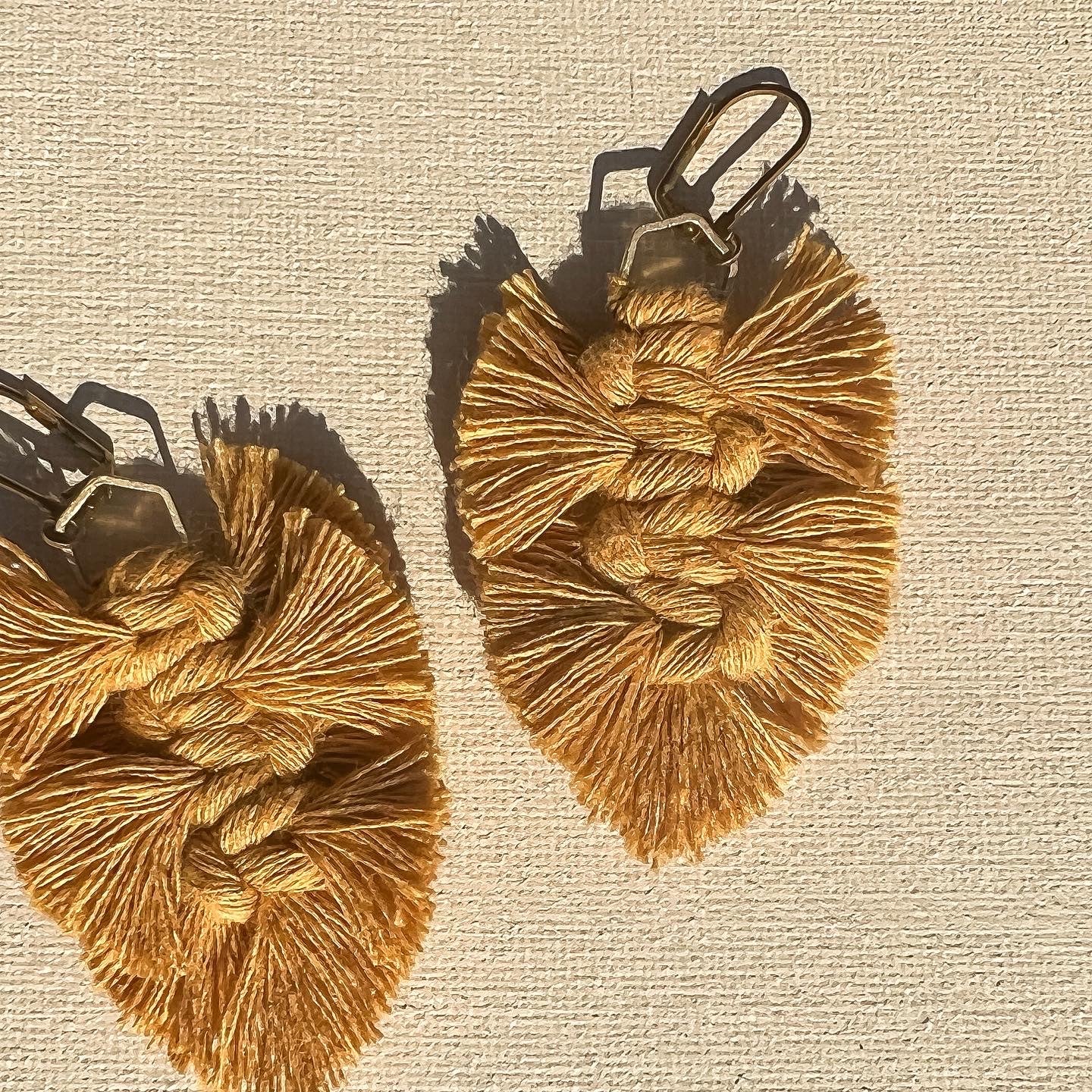 Macrame Leaf Earrings