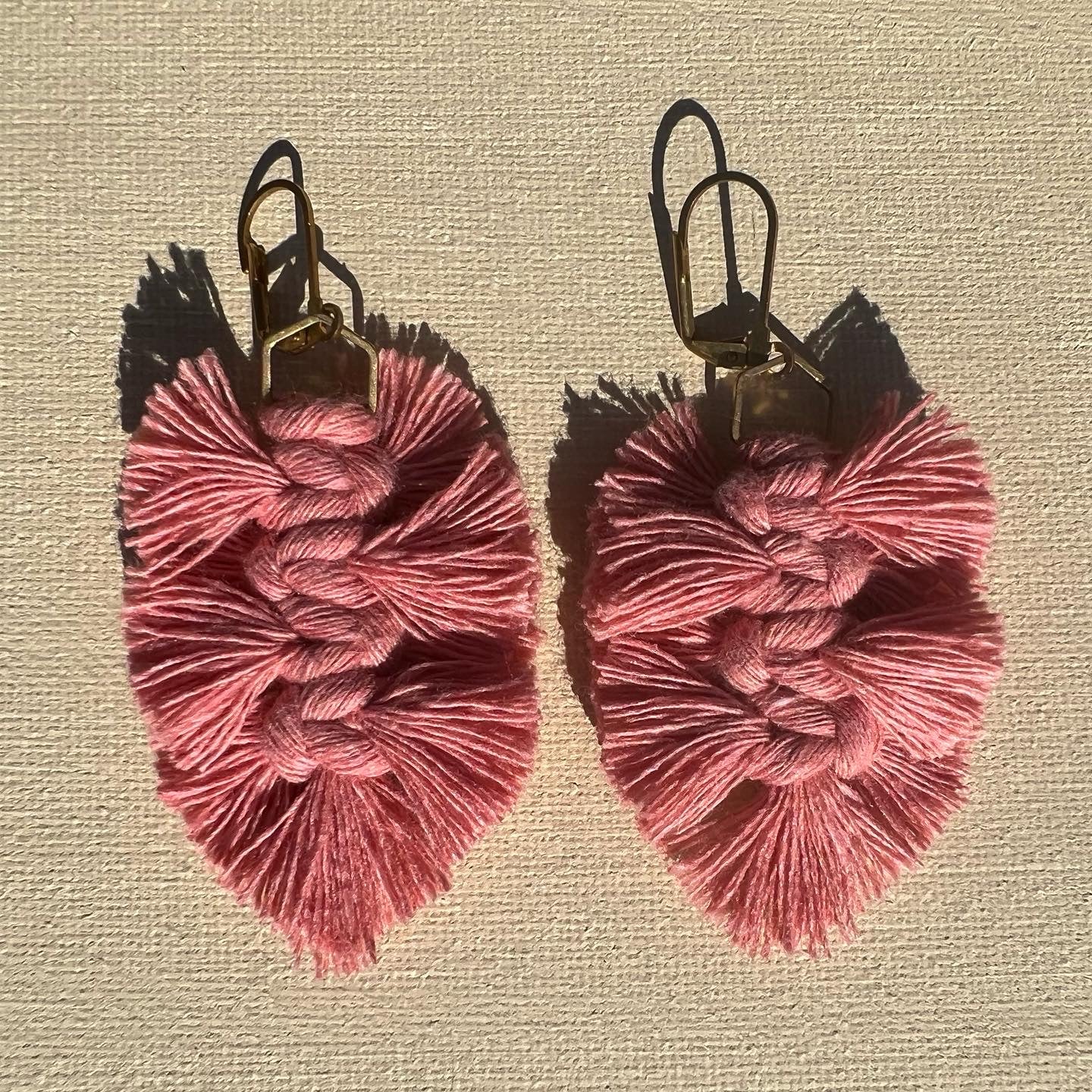 Macrame Leaf Earrings