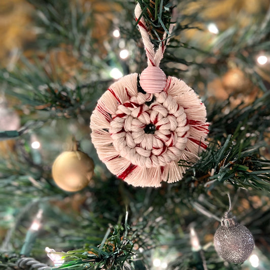 Pink Christmas! Macrame Ornament