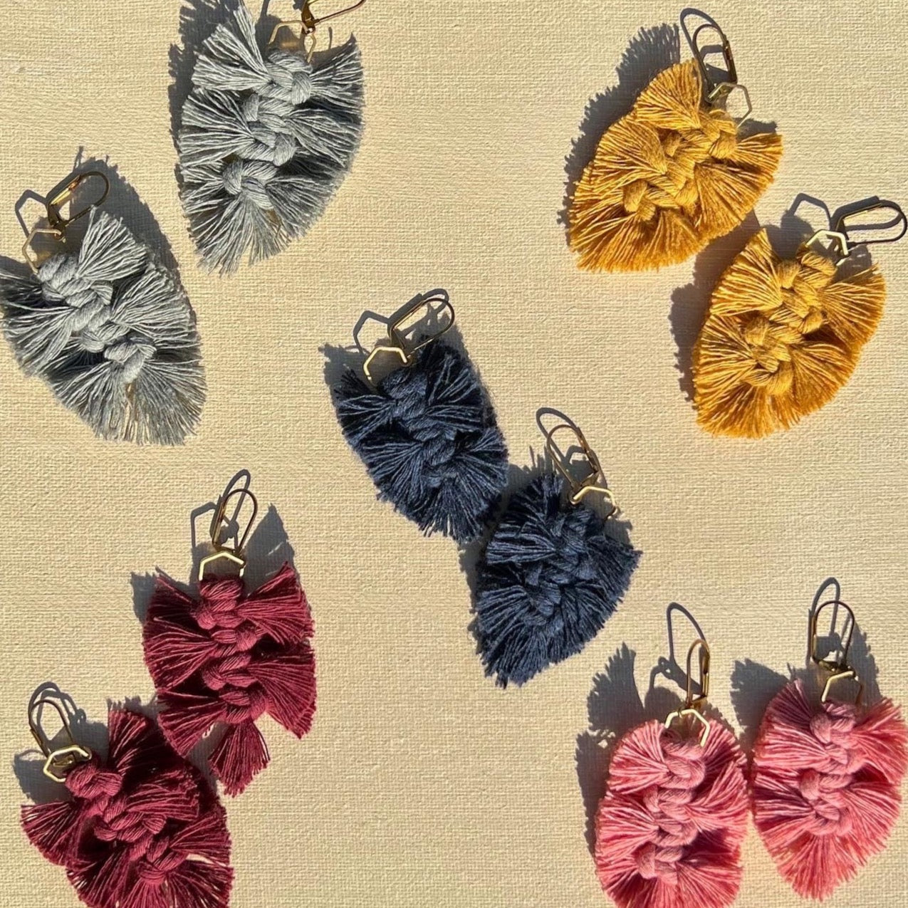 Macrame Leaf Earrings