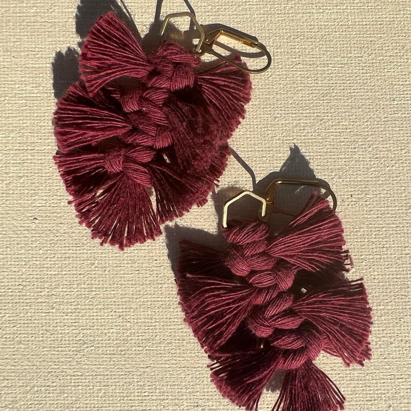 Macrame Leaf Earrings